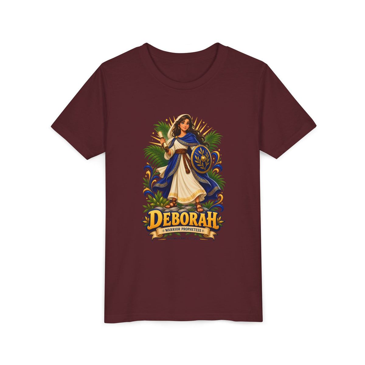 Deborah Biblical Heroine Youth Tee — "Deborah" Illustrated Name Shirt