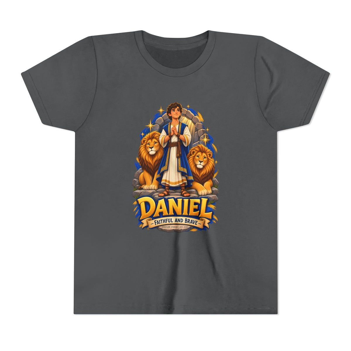 Youth Tee — Daniel Lion of Faith Kids Shirt ("Daniel: Faithful and Brave")