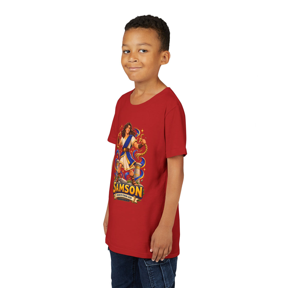 Samson Youth Tee — Biblical Hero Graphic Shirt
