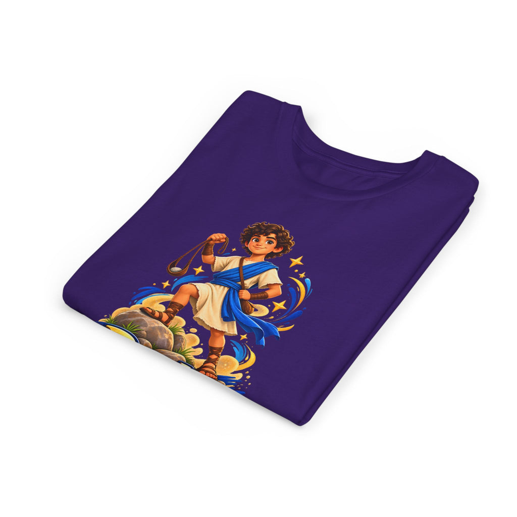 Youth Tee — “David” Biblical Kids Shirt (Courageous Little Hero)