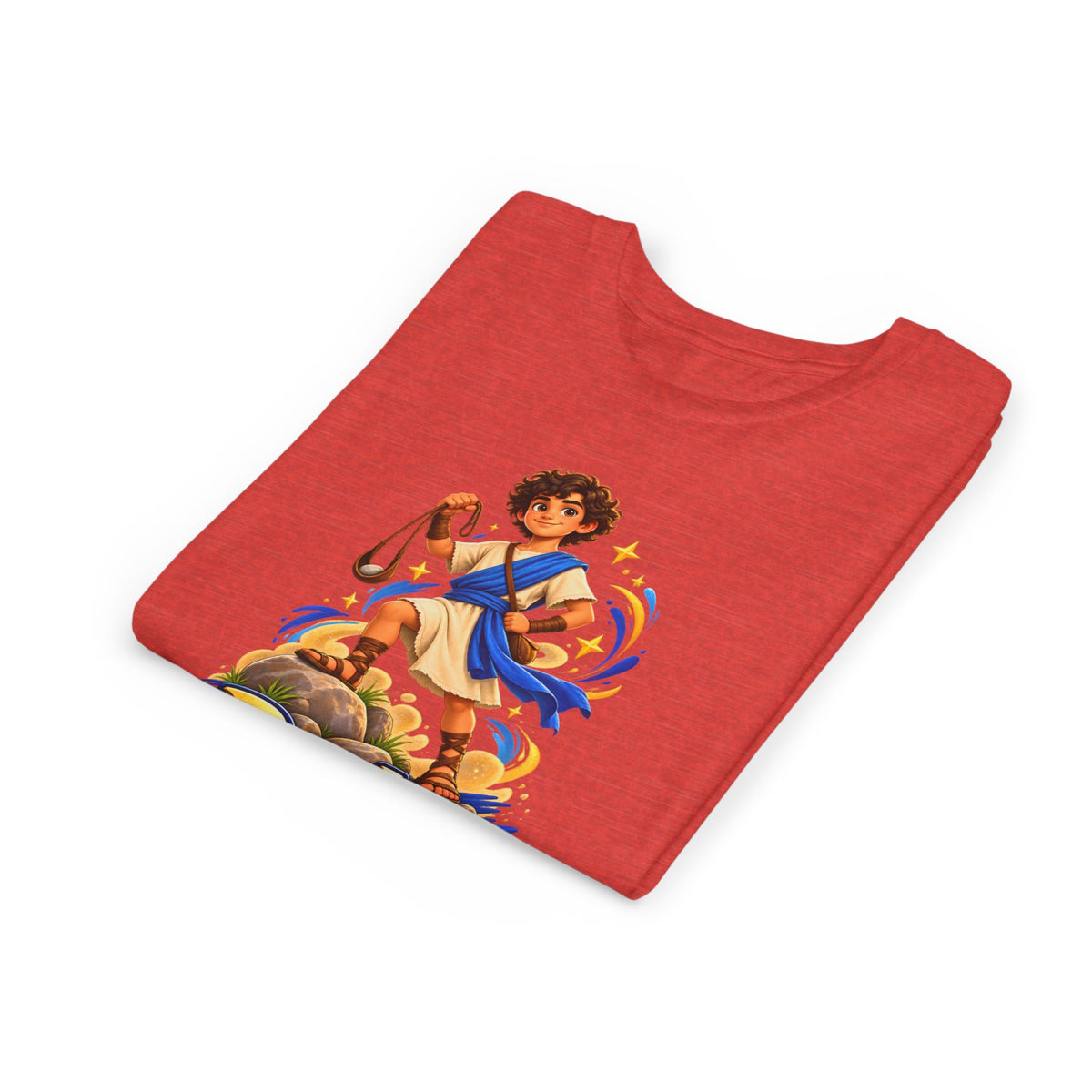 Youth Tee — “David” Biblical Kids Shirt (Courageous Little Hero)