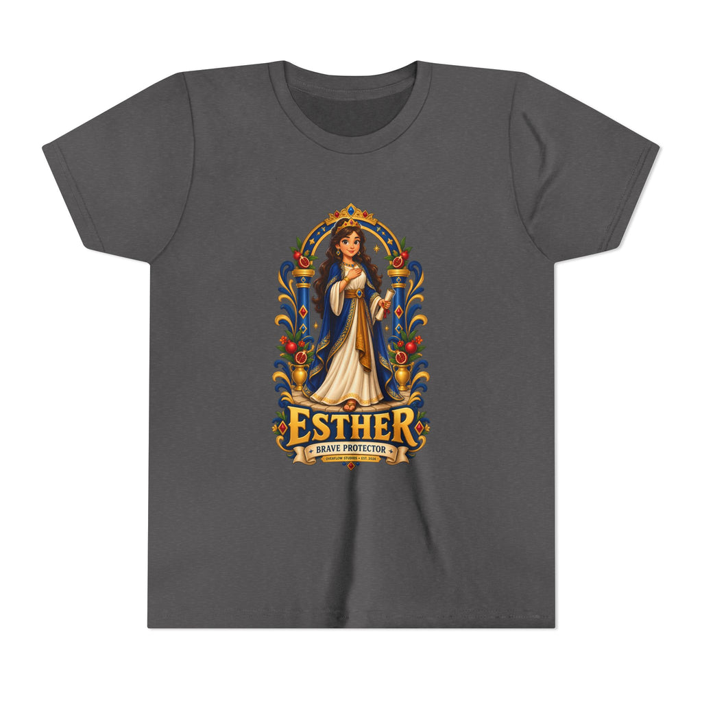 Youth Tee — "Esther" Illustrated Biblical Princess Graphic Shirt