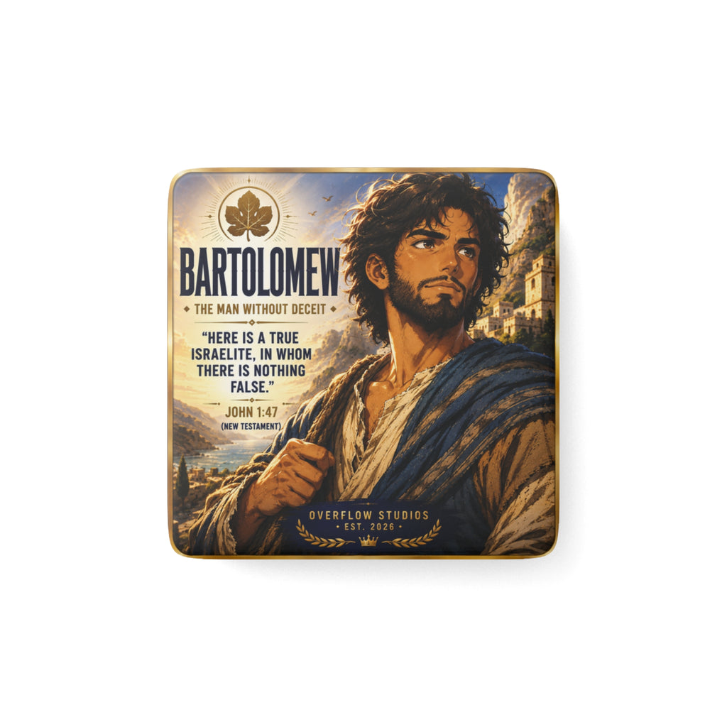 Bartholomew Porcelain Magnet — Biblical John 1:47 Artwork Square Magnet