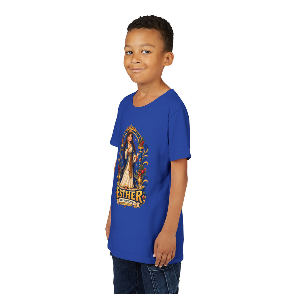 Youth Tee — "Esther" Illustrated Biblical Princess Graphic Shirt