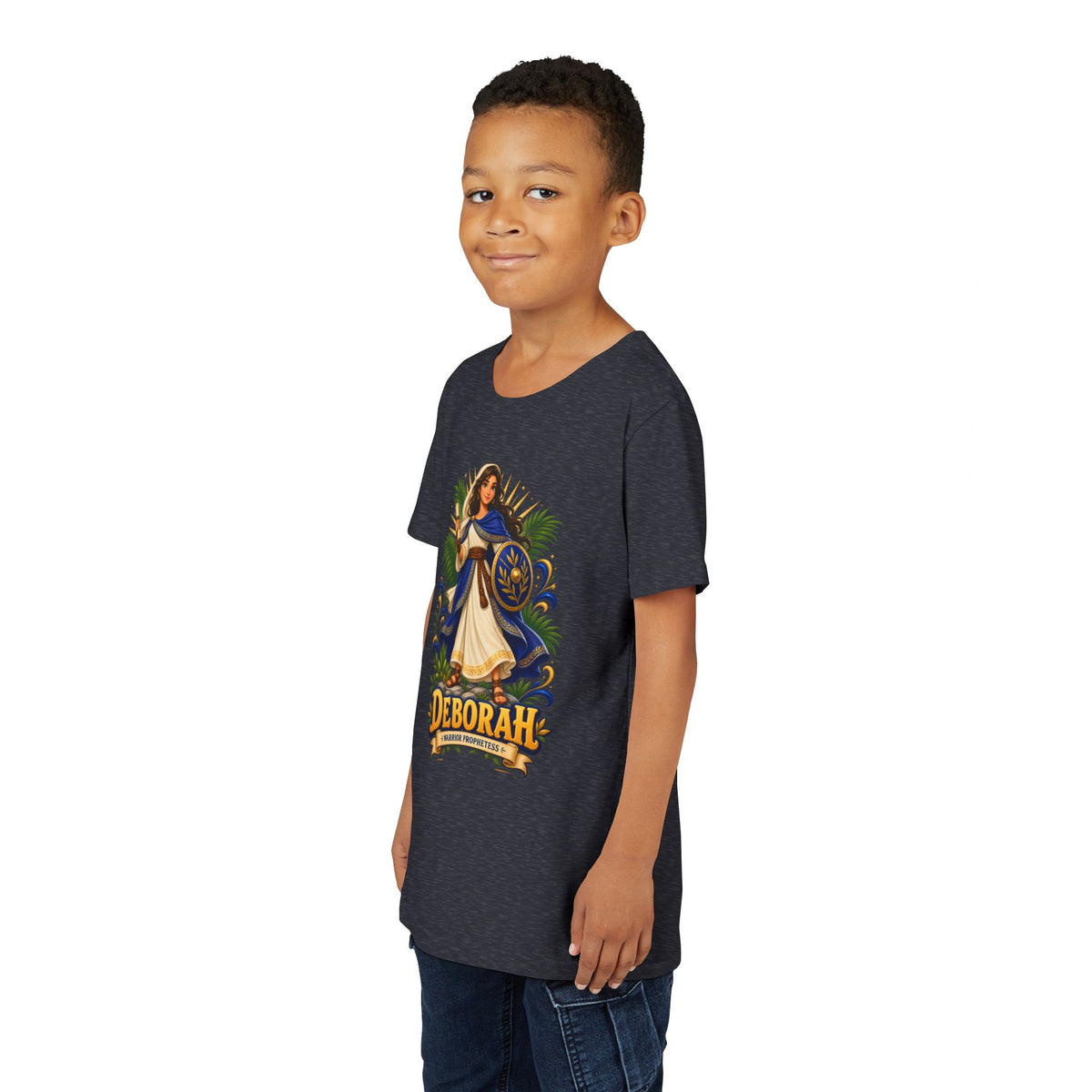 Deborah Biblical Heroine Youth Tee — "Deborah" Illustrated Name Shirt