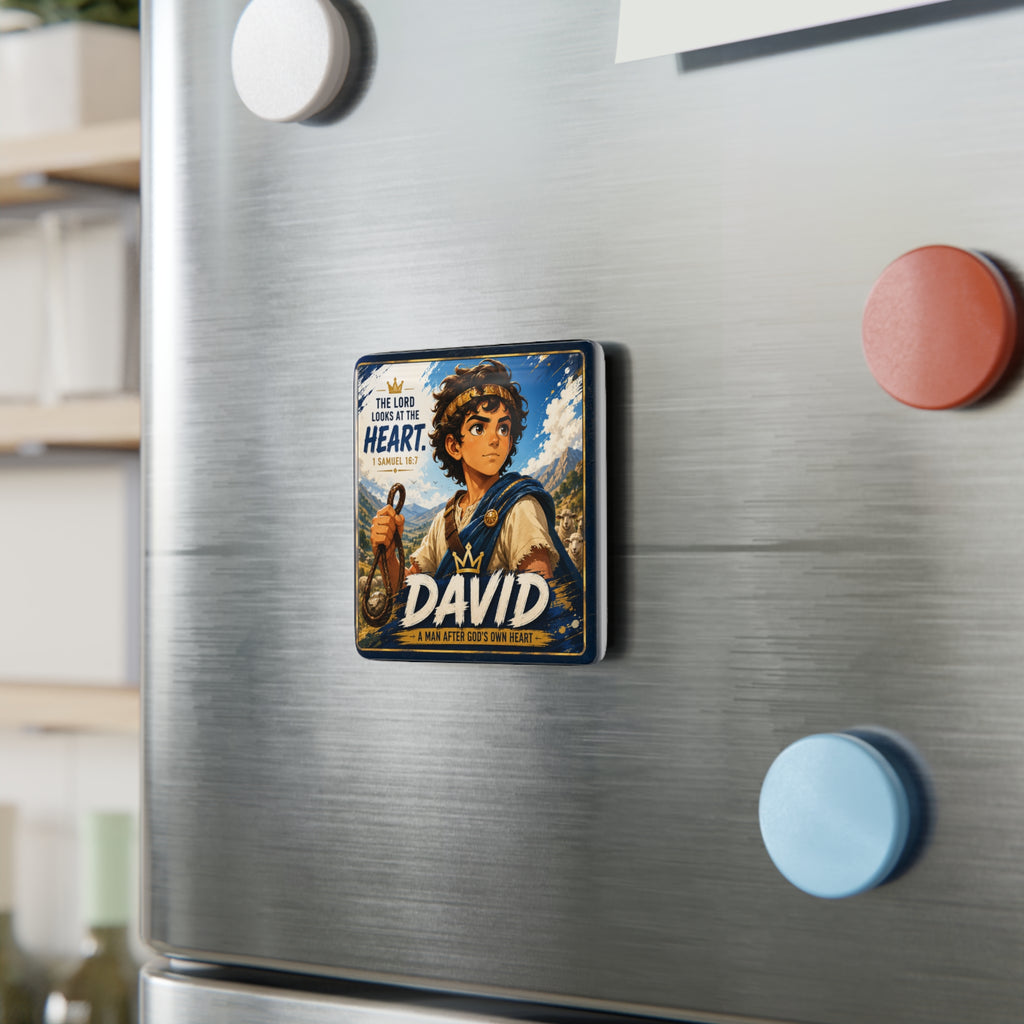 David Porcelain Magnet — 'A Man After God's Own Heart' Bible Verse 1 Samuel 16:7