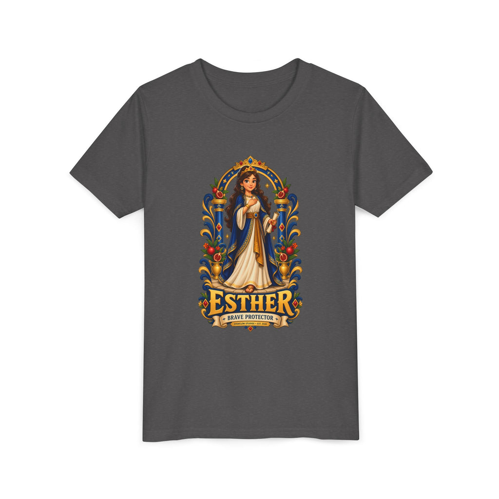 Youth Tee — "Esther" Illustrated Biblical Princess Graphic Shirt