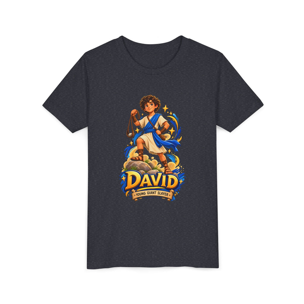 Youth Tee — “David” Biblical Kids Shirt (Courageous Little Hero)
