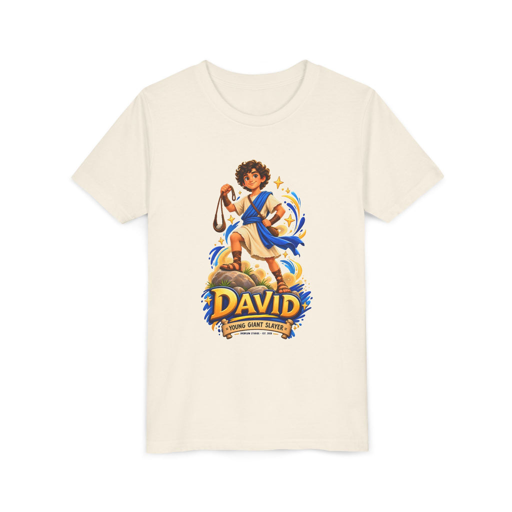 Youth Tee — “David” Biblical Kids Shirt (Courageous Little Hero)