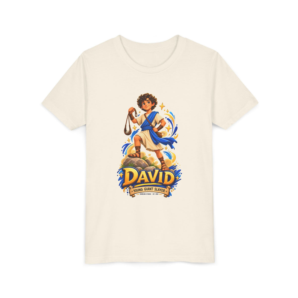 Youth Tee — “David” Biblical Kids Shirt (Courageous Little Hero)