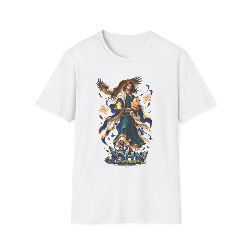 John T-Shirt — Inspirational Archangel Design with Eagle & Scrolls