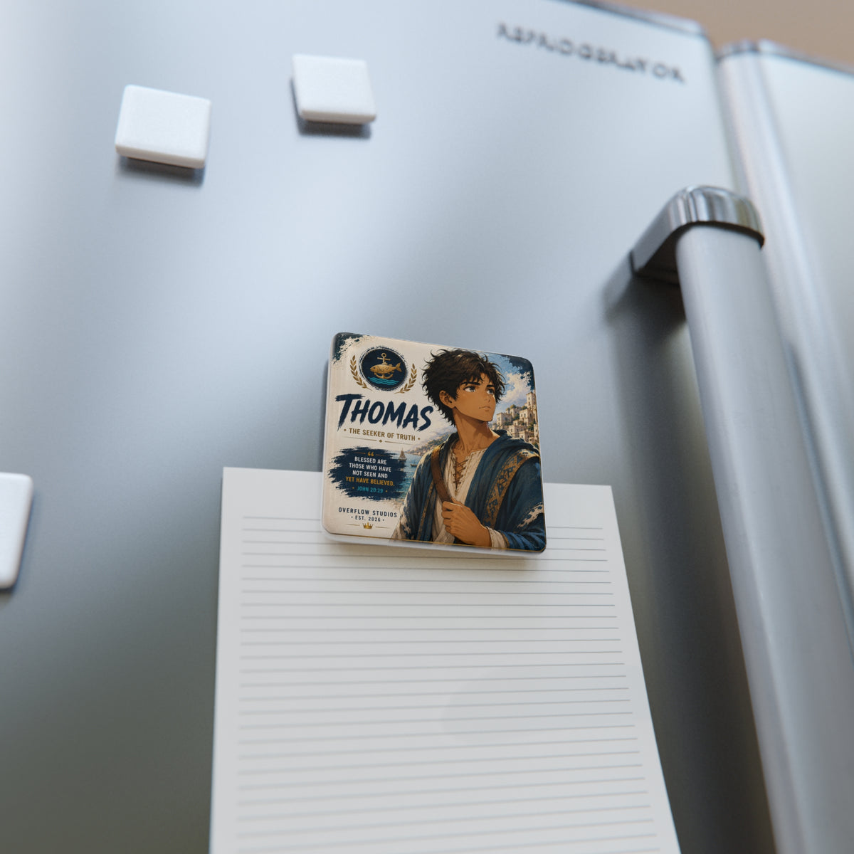 Porcelain Magnet — 'Thomas the Seeker of Truth' Illustrated Character Magnet