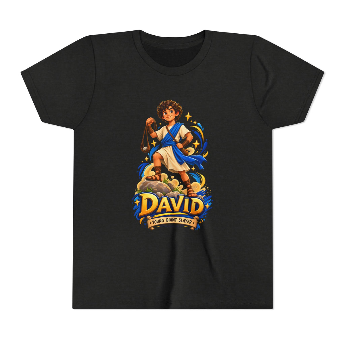 Youth Tee — “David” Biblical Kids Shirt (Courageous Little Hero)
