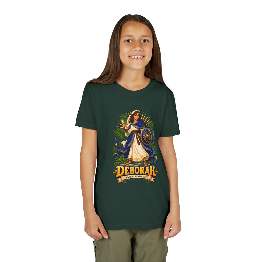 Deborah Biblical Heroine Youth Tee — "Deborah" Illustrated Name Shirt