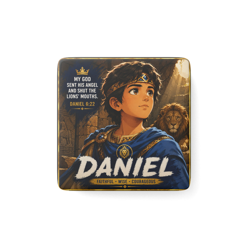 Daniel Porcelain Magnet — Bible Verse (Daniel 6:22) Inspirational Kids Room Decor