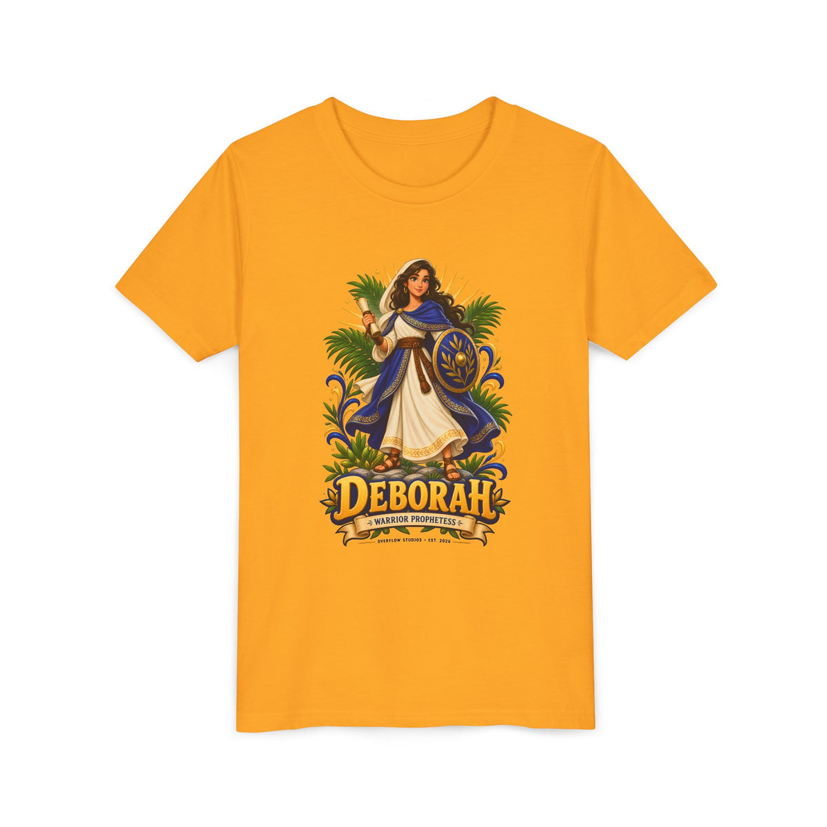 Deborah Biblical Heroine Youth Tee — "Deborah" Illustrated Name Shirt