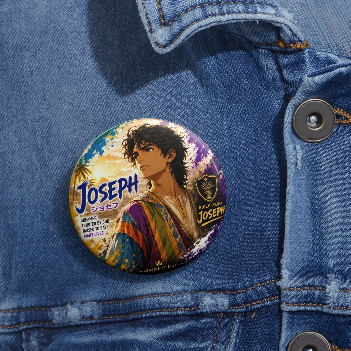 Joseph Anime Character Pin Button — Colorful Cloak Badge for Jackets, Backpacks & Collectors