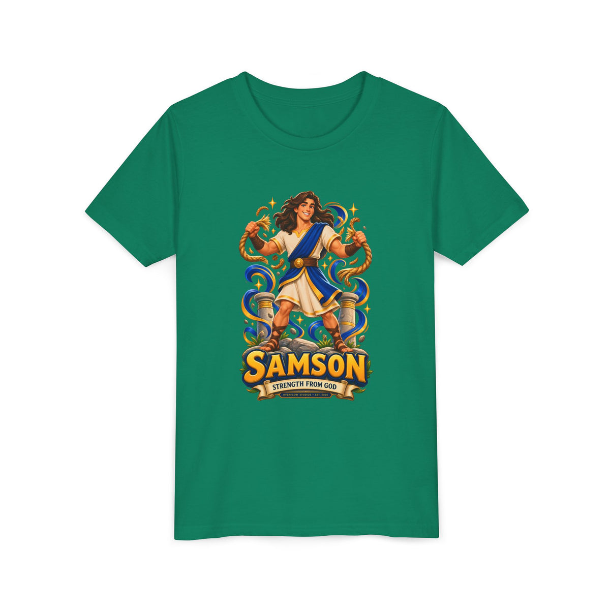 Samson Youth Tee — Biblical Hero Graphic Shirt