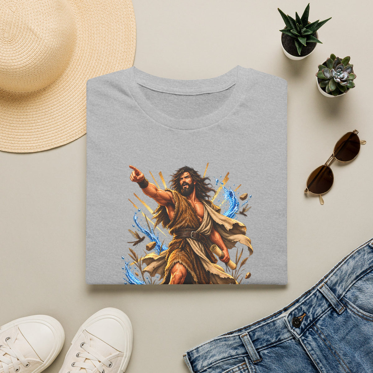 Saint John the Baptist Graphic T-Shirt — Vintage Religious Illustration Tee