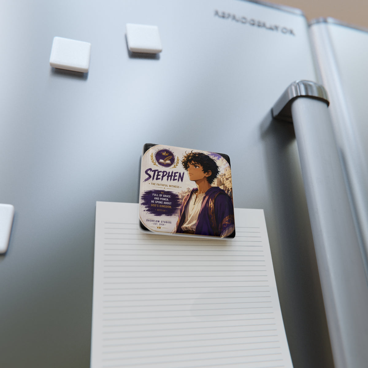 Stephen Portrait Porcelain Magnet — 'The Faithful Witness' Inspirational Bible Character Magnet
