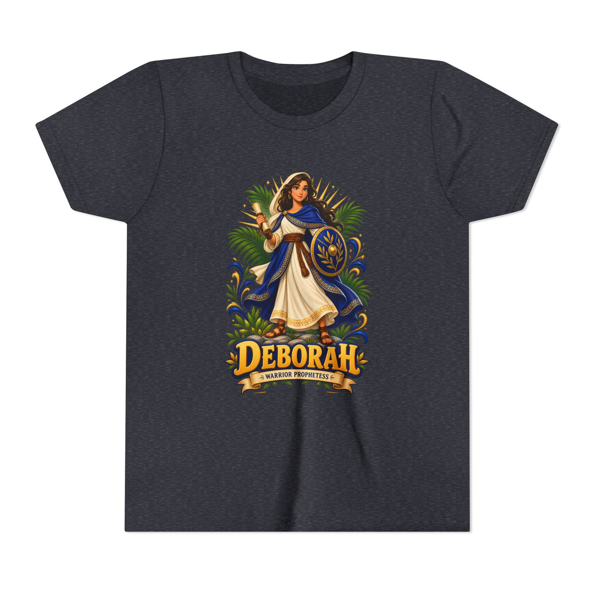 Deborah Biblical Heroine Youth Tee — "Deborah" Illustrated Name Shirt