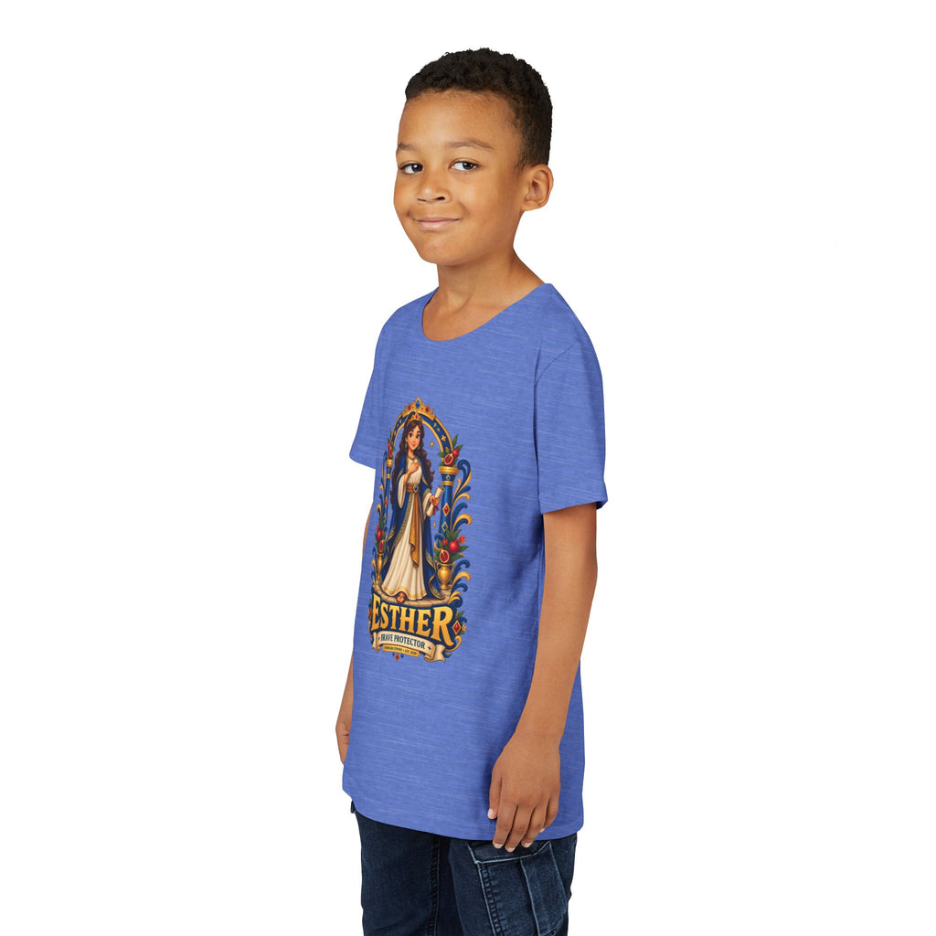 Youth Tee — "Esther" Illustrated Biblical Princess Graphic Shirt