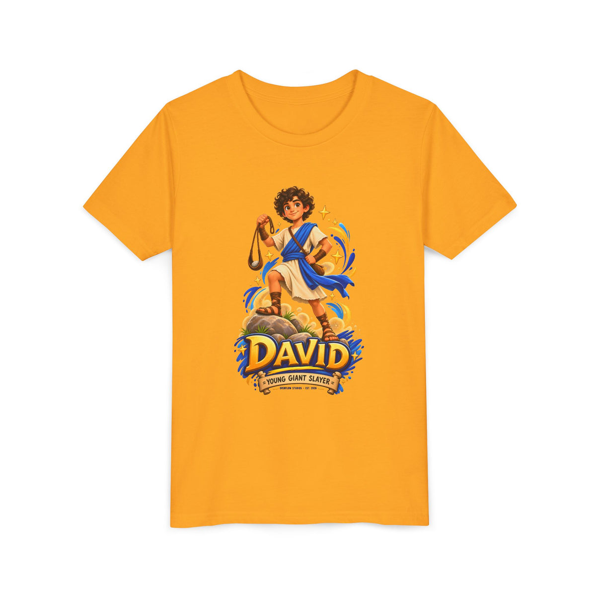 Youth Tee — “David” Biblical Kids Shirt (Courageous Little Hero)