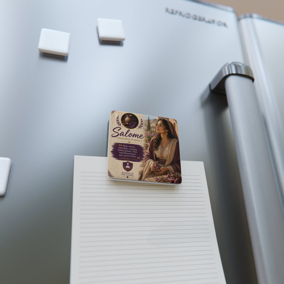Salome Porcelain Square Magnet — Biblical Woman of the Gospel Decorative Fridge Magnet