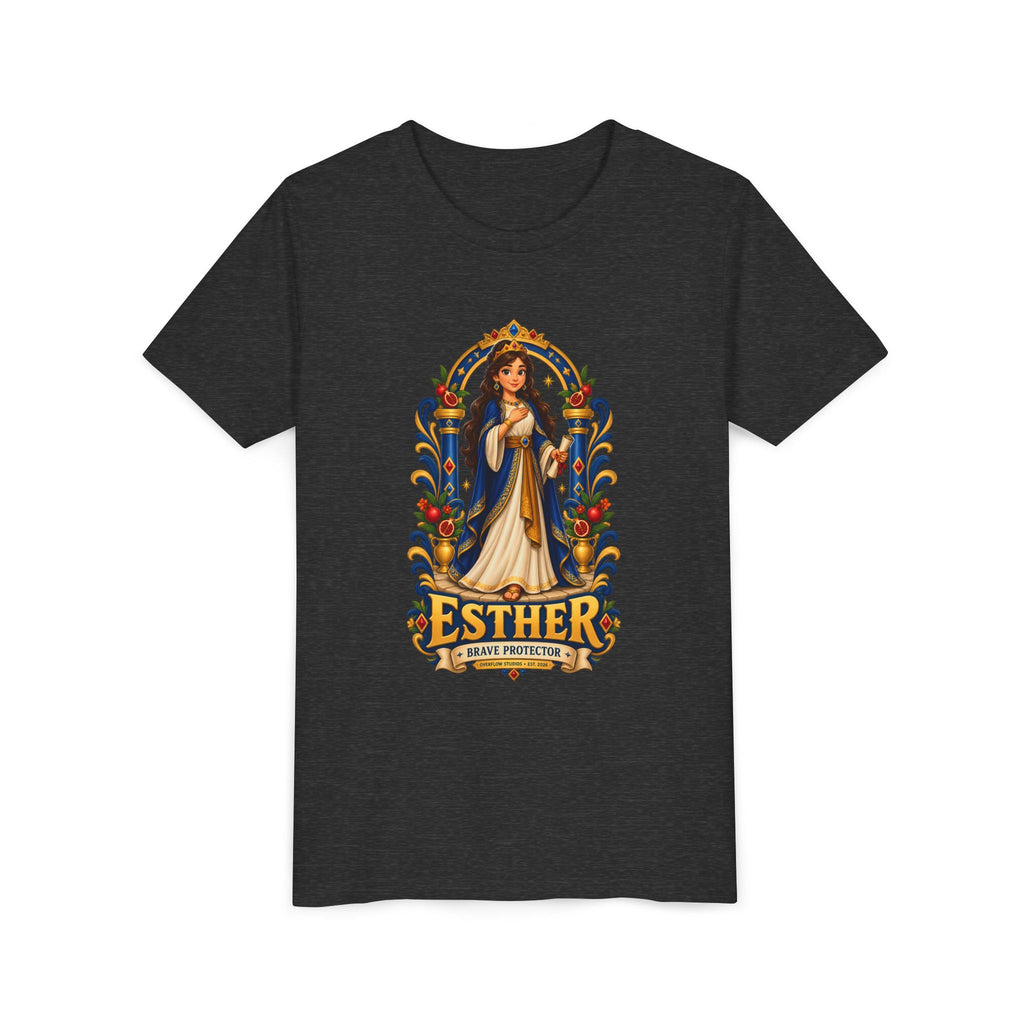 Youth Tee — "Esther" Illustrated Biblical Princess Graphic Shirt