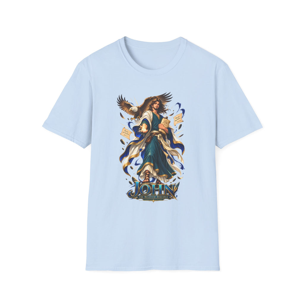 John T-Shirt — Inspirational Archangel Design with Eagle & Scrolls
