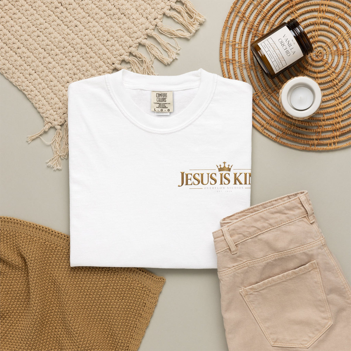 Jesus Is King Graphic T-Shirt — Christian Cross Faith Tee