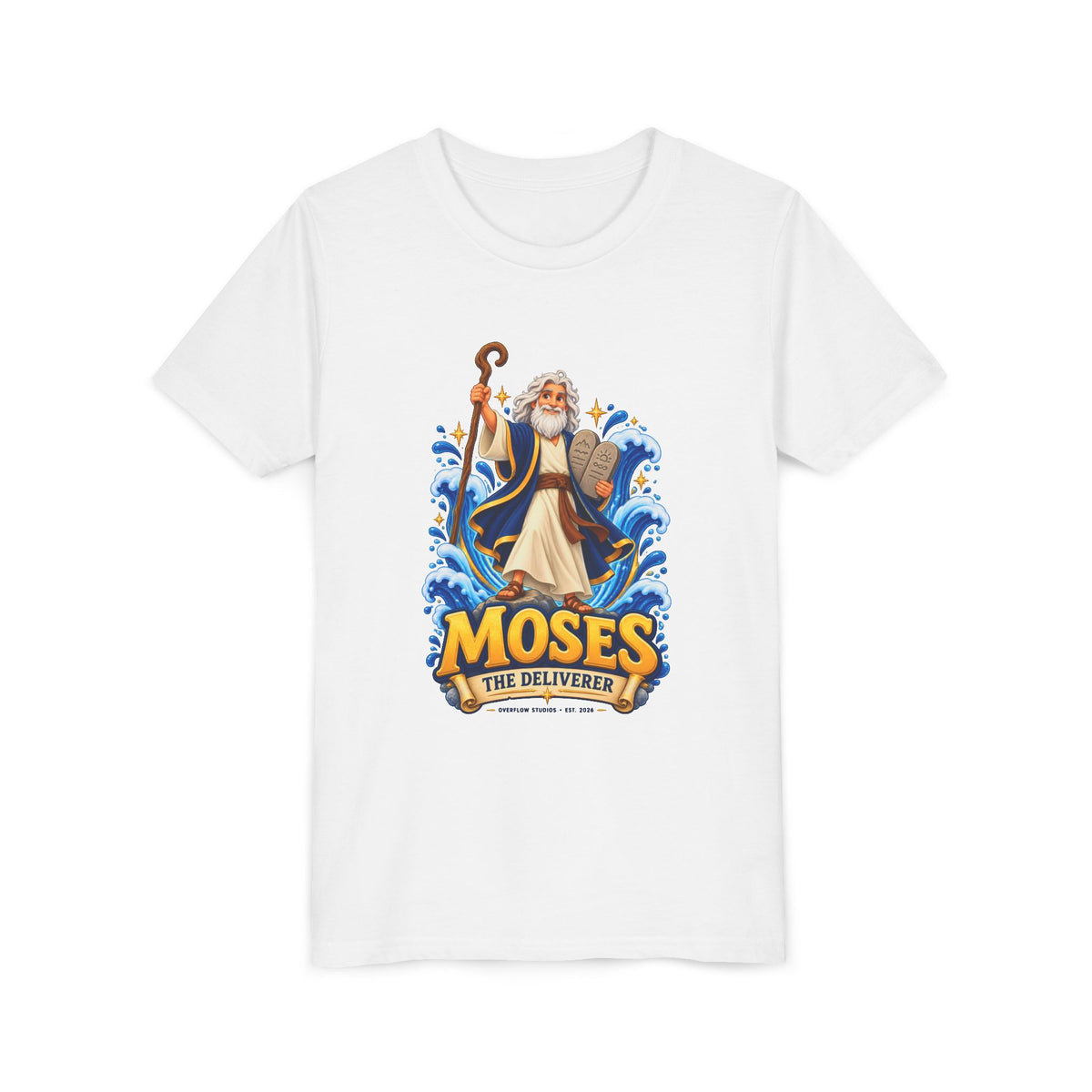 Youth Tee — "Moses The Deliverer" Kids Christian T-Shirt