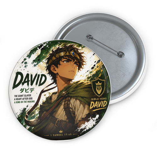 Anime David Pin Button — Vintage Adventure Character Badge