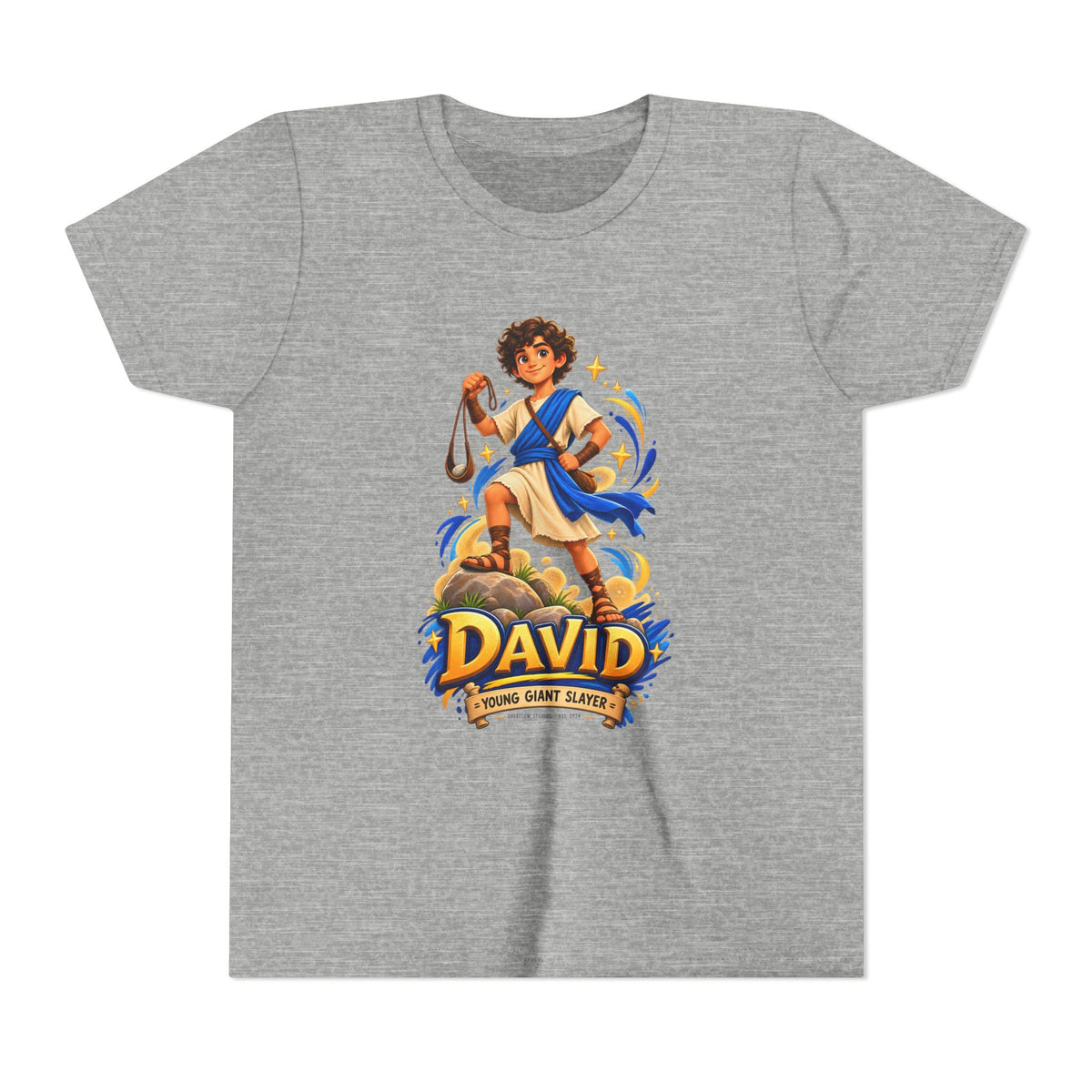 Youth Tee — “David” Biblical Kids Shirt (Courageous Little Hero)
