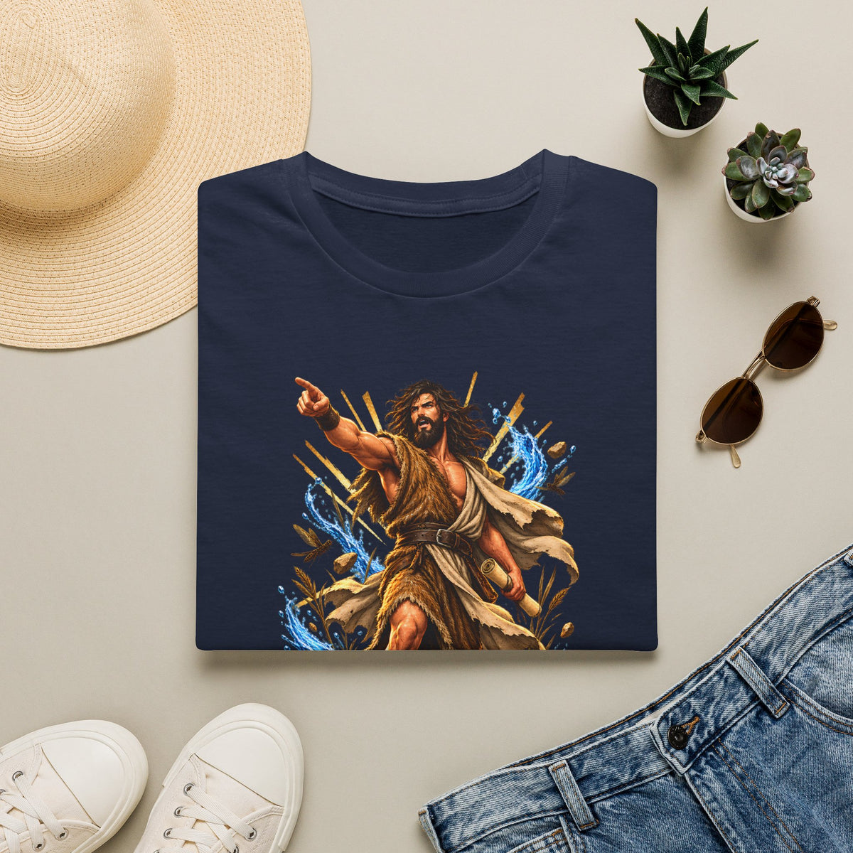 Saint John the Baptist Graphic T-Shirt — Vintage Religious Illustration Tee