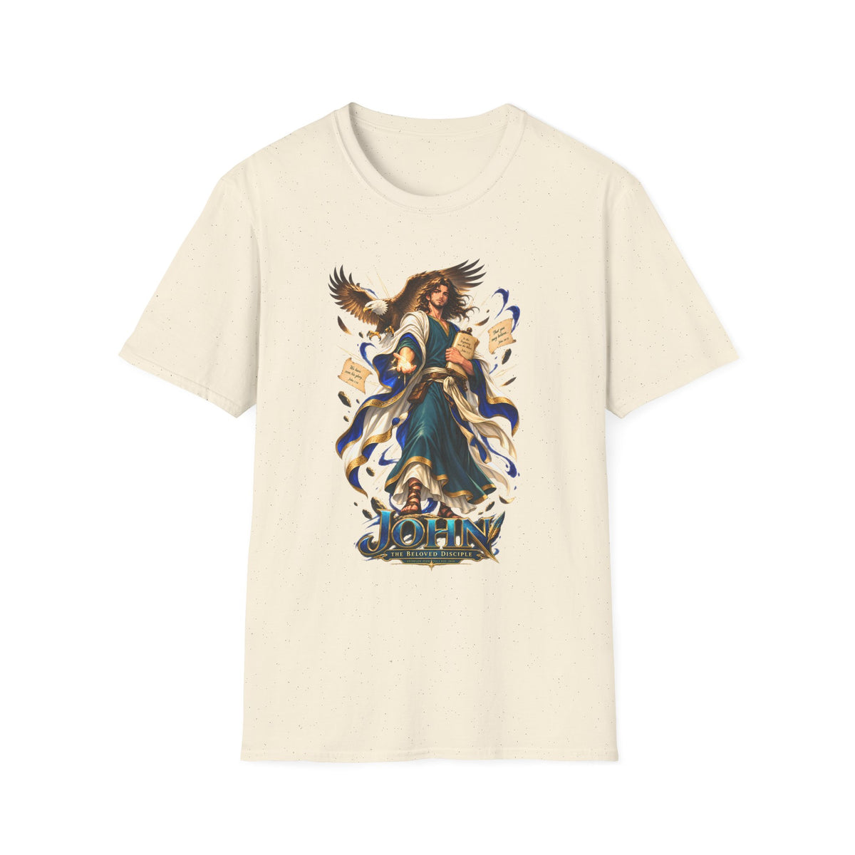John T-Shirt — Inspirational Archangel Design with Eagle & Scrolls