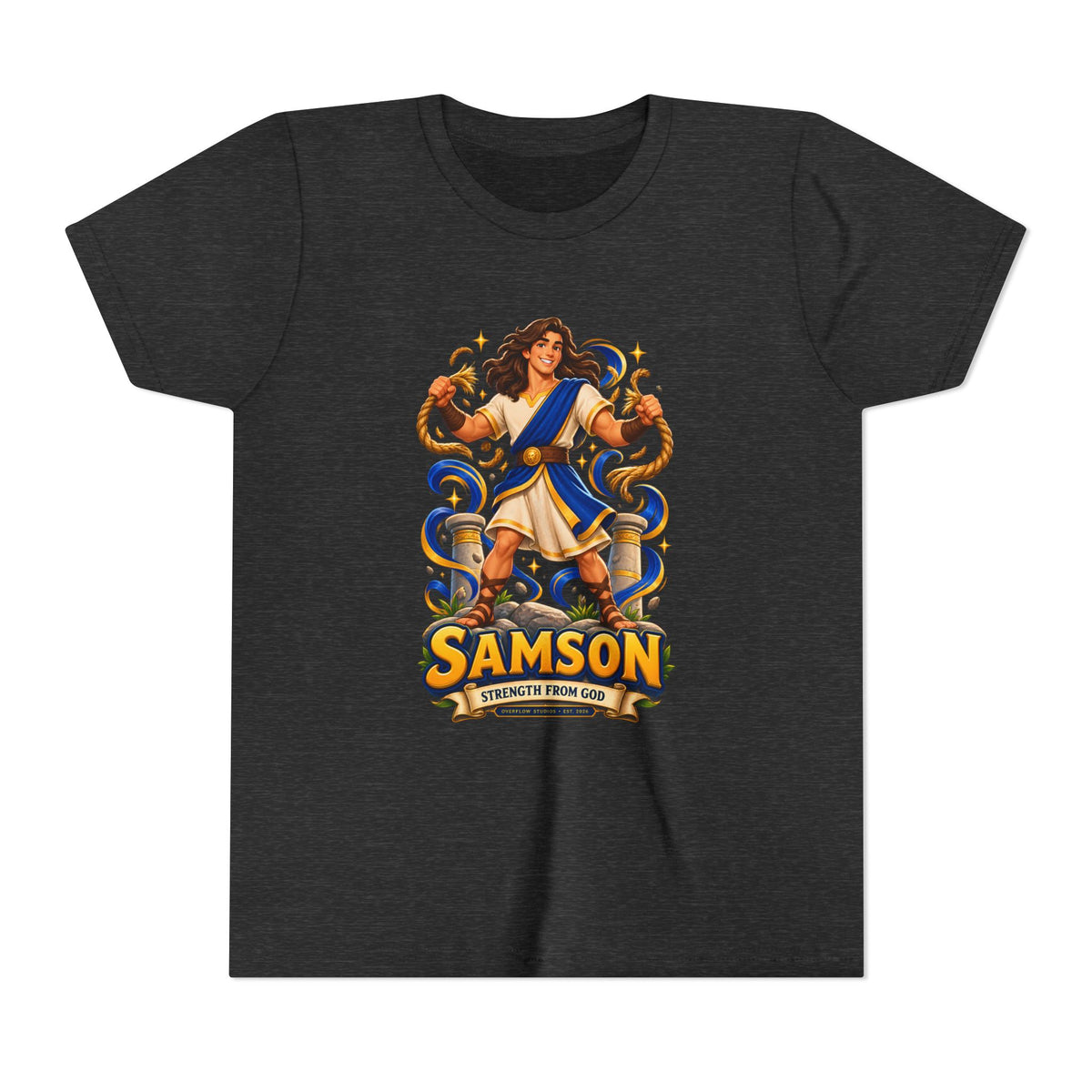 Samson Youth Tee — Biblical Hero Graphic Shirt