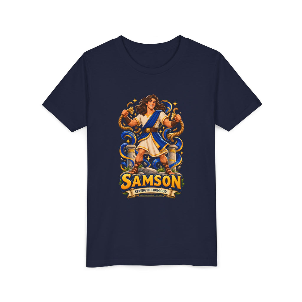 Samson Youth Tee — Biblical Hero Graphic Shirt
