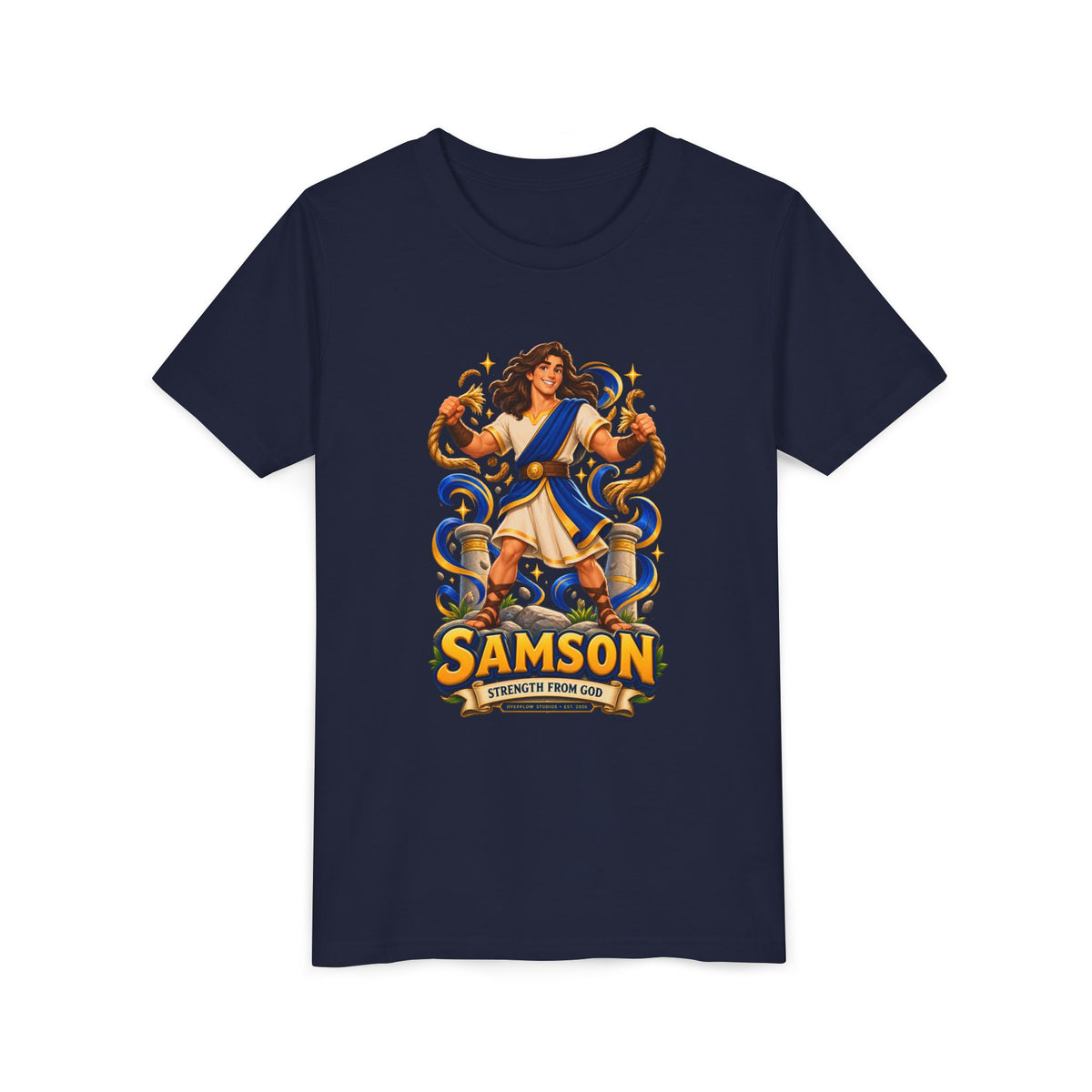 Samson Youth Tee — Biblical Hero Graphic Shirt