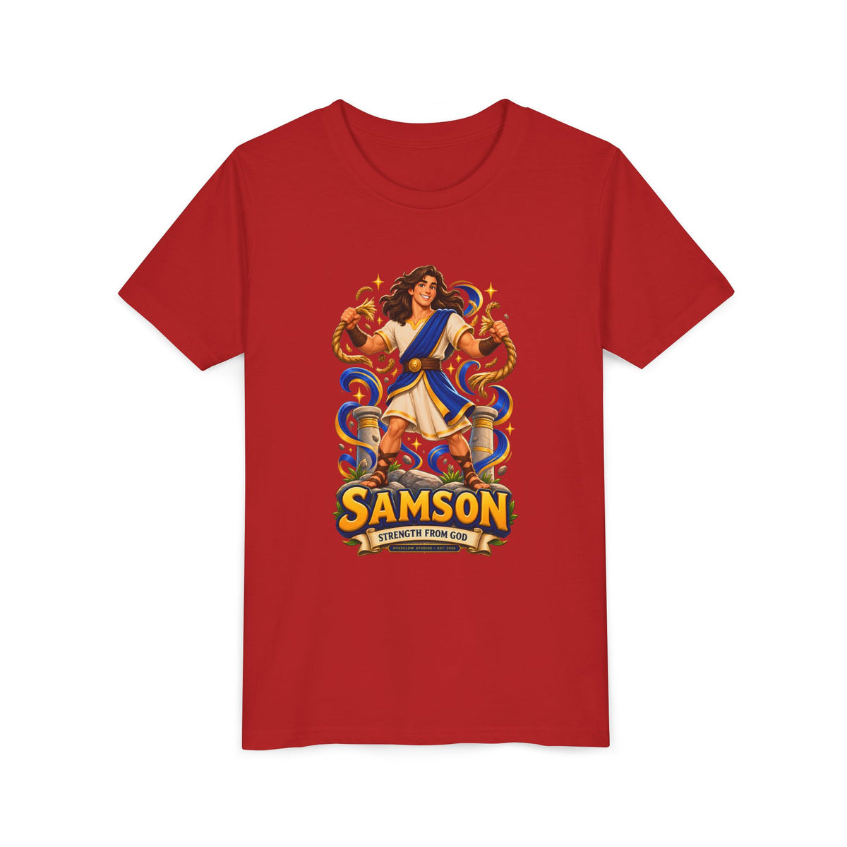 Samson Youth Tee — Biblical Hero Graphic Shirt