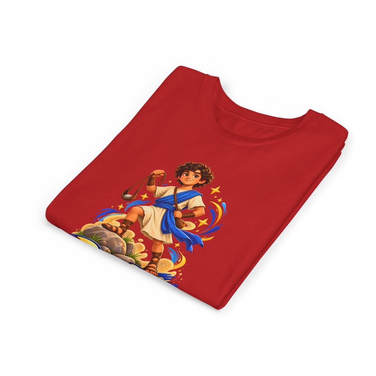Youth Tee — “David” Biblical Kids Shirt (Courageous Little Hero)