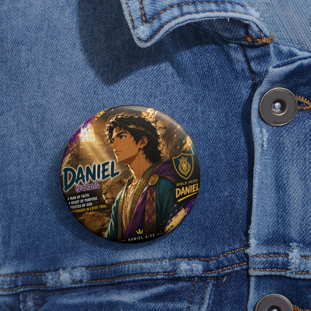 Daniel Bible Character Pin Button — Faith-Inspired Enamel-Style Badge