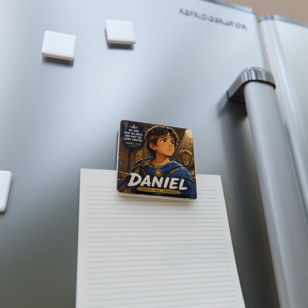 Daniel Porcelain Magnet — Bible Verse (Daniel 6:22) Inspirational Kids Room Decor