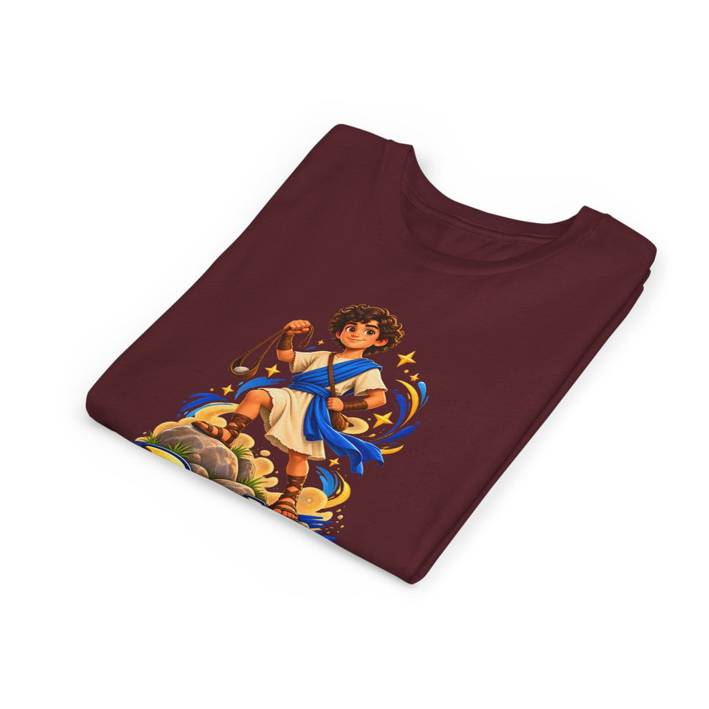Youth Tee — “David” Biblical Kids Shirt (Courageous Little Hero)
