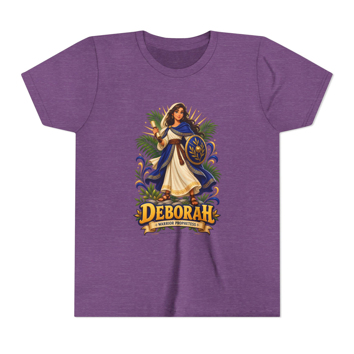 Deborah Biblical Heroine Youth Tee — "Deborah" Illustrated Name Shirt