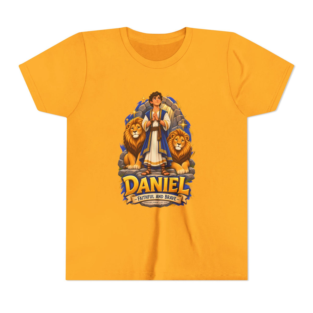 Youth Tee — Daniel Lion of Faith Kids Shirt ("Daniel: Faithful and Brave")