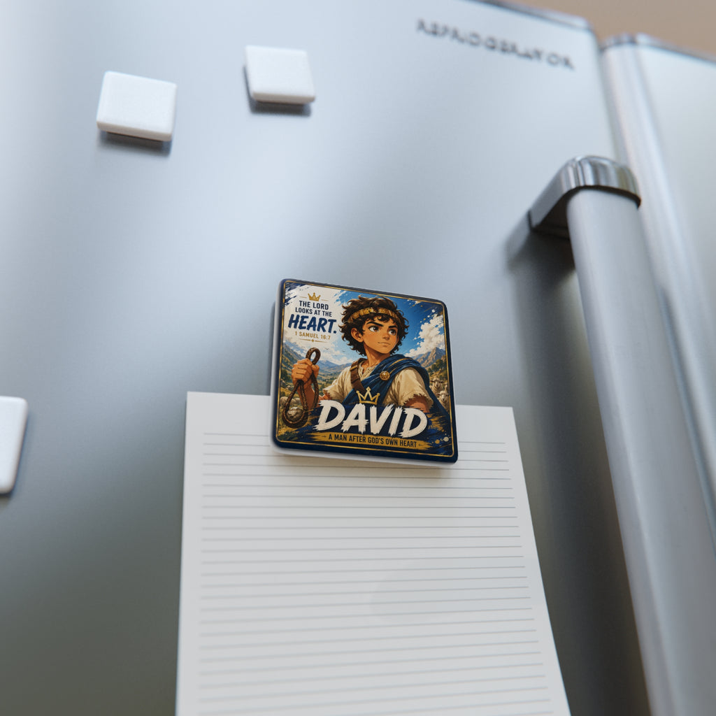 David Porcelain Magnet — 'A Man After God's Own Heart' Bible Verse 1 Samuel 16:7