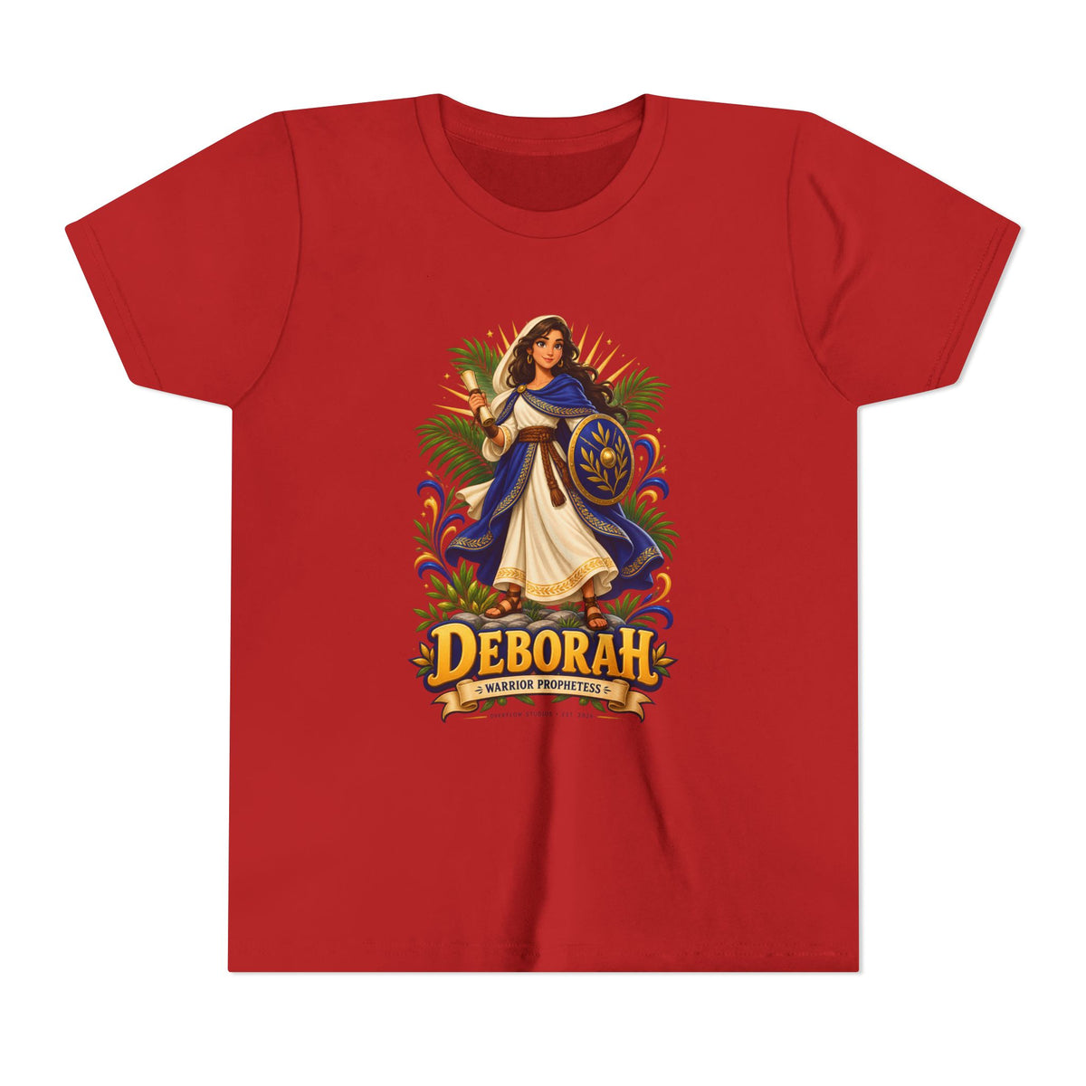 Deborah Biblical Heroine Youth Tee — "Deborah" Illustrated Name Shirt