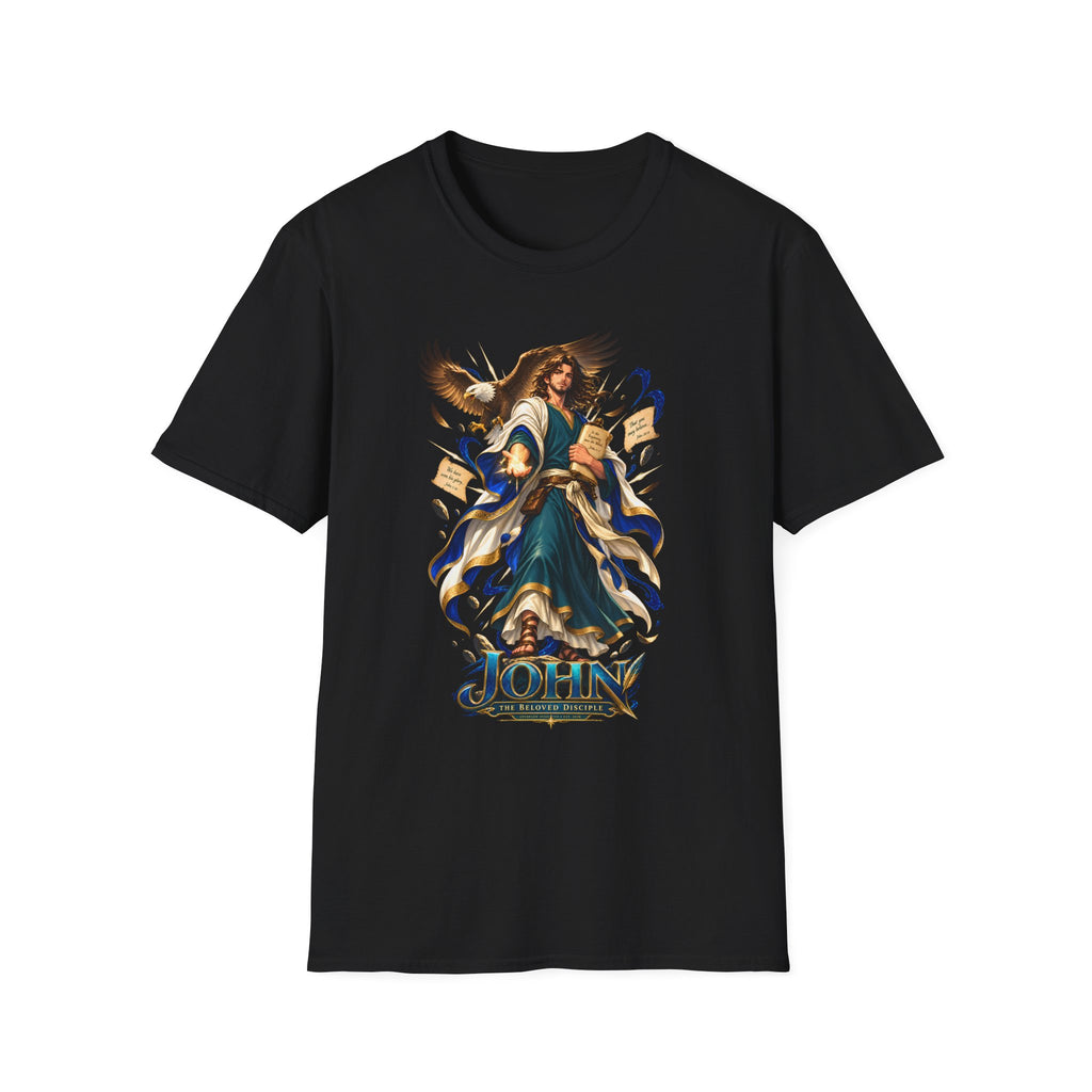 John T-Shirt — Inspirational Archangel Design with Eagle & Scrolls