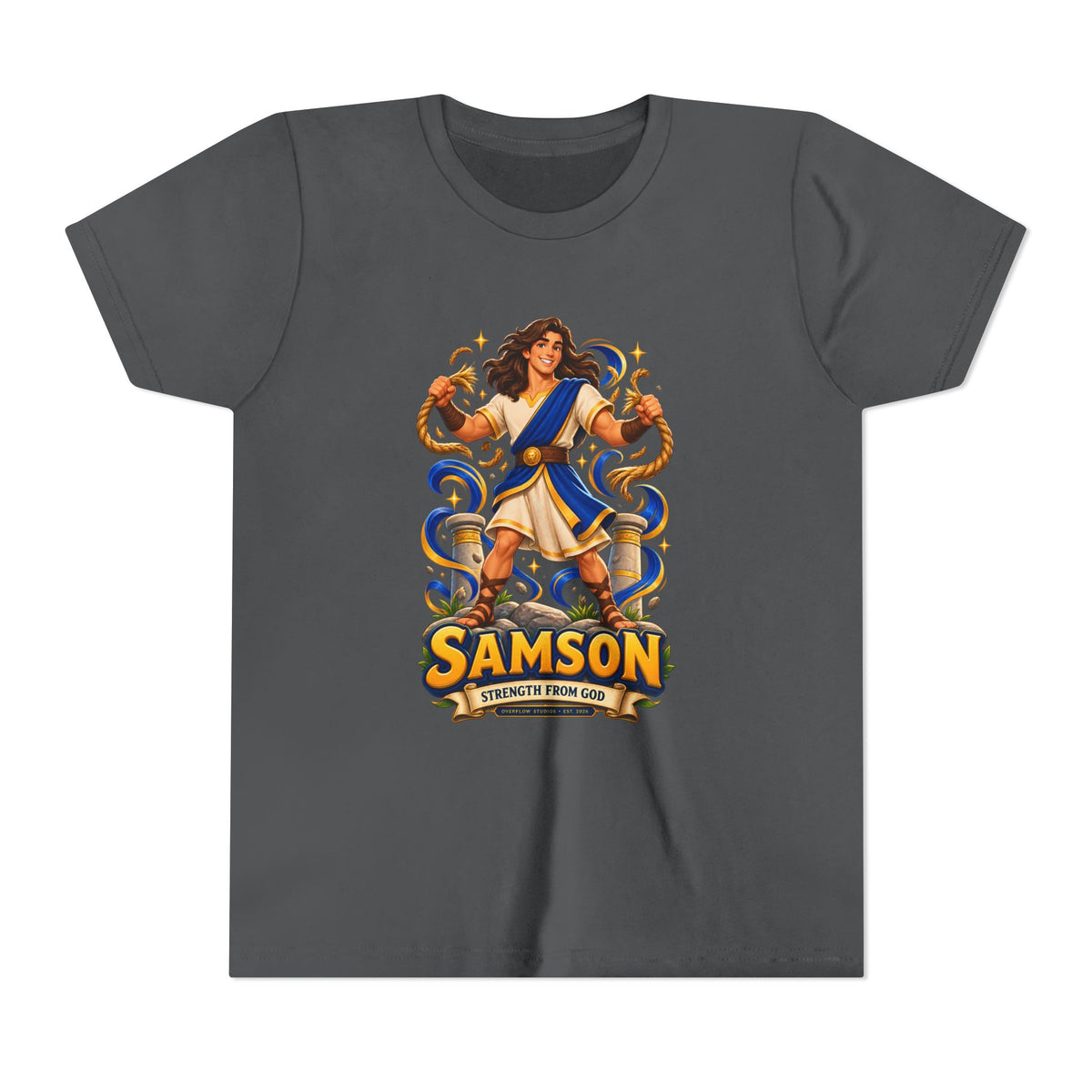 Samson Youth Tee — Biblical Hero Graphic Shirt